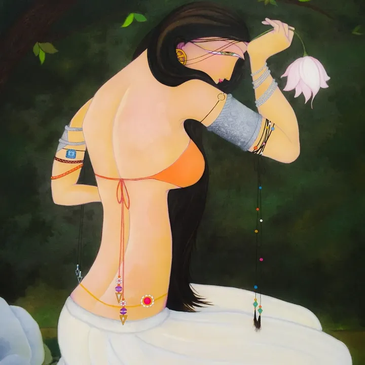 Kataka Mukha (Holding a Flower), œuvre de Ayesha Farooq Ahmed