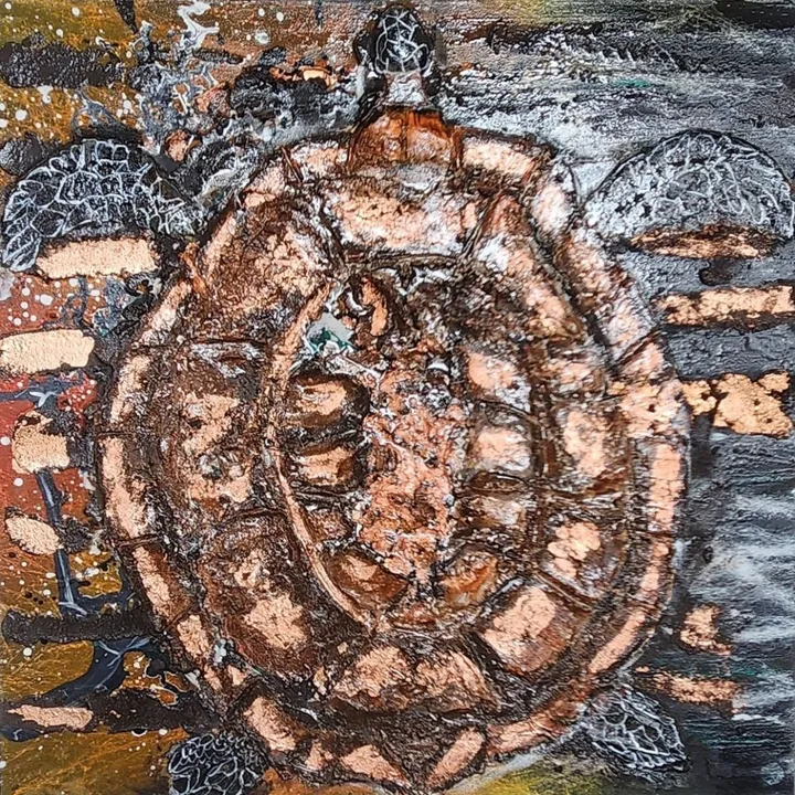The turtle on the ground, œuvre de Van Xavier