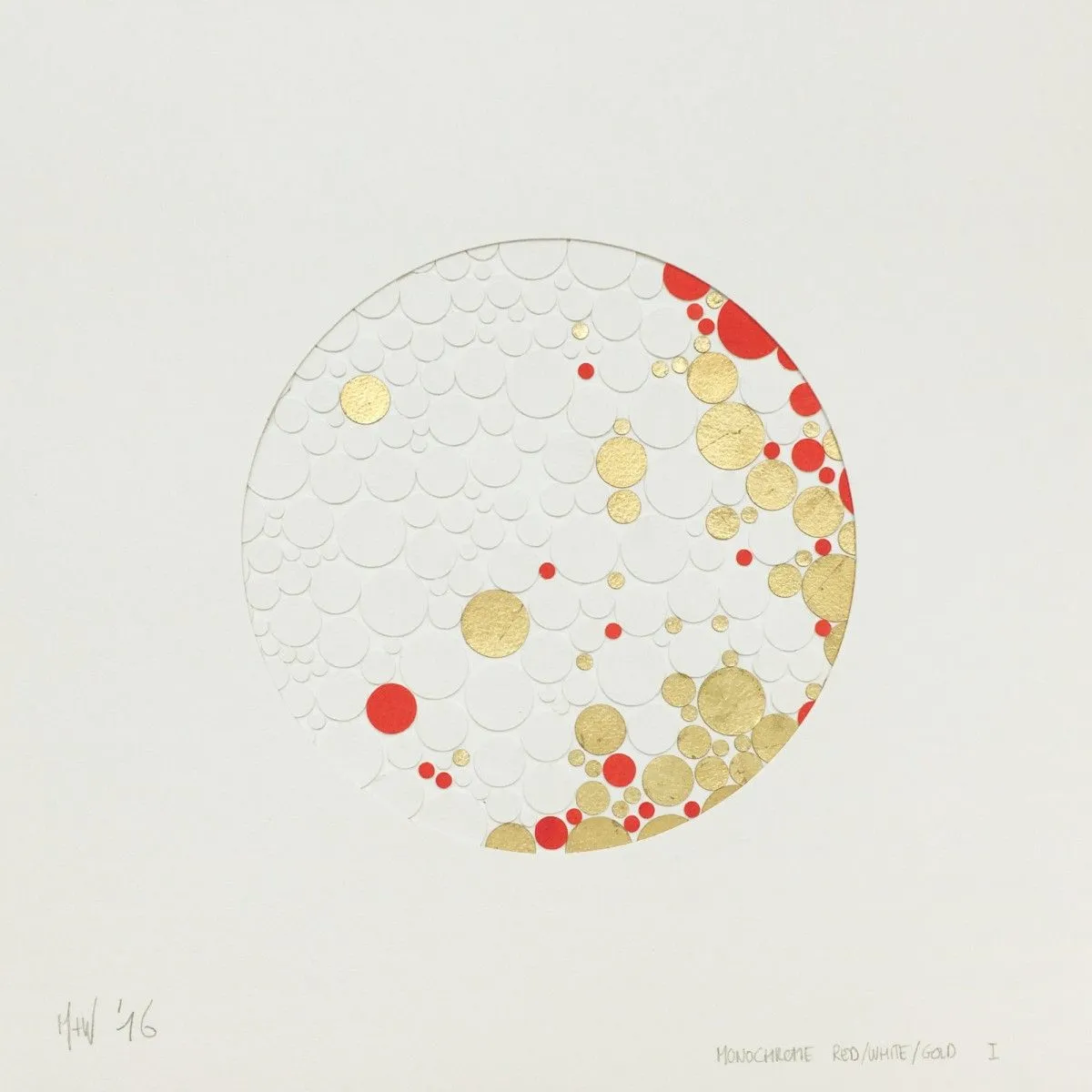 Composition in Red White and Gold, œuvre de Mick Wout