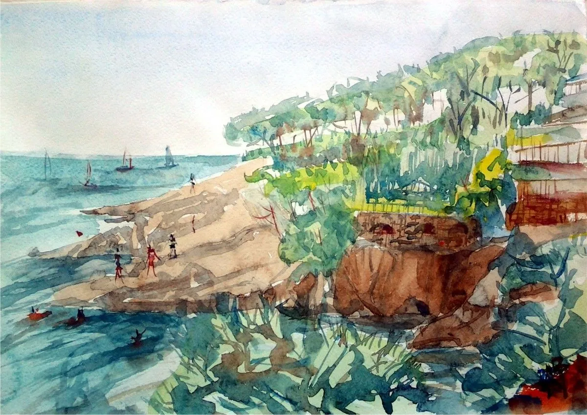 Costa Brava beachline, artwork by Akpan Usoroh