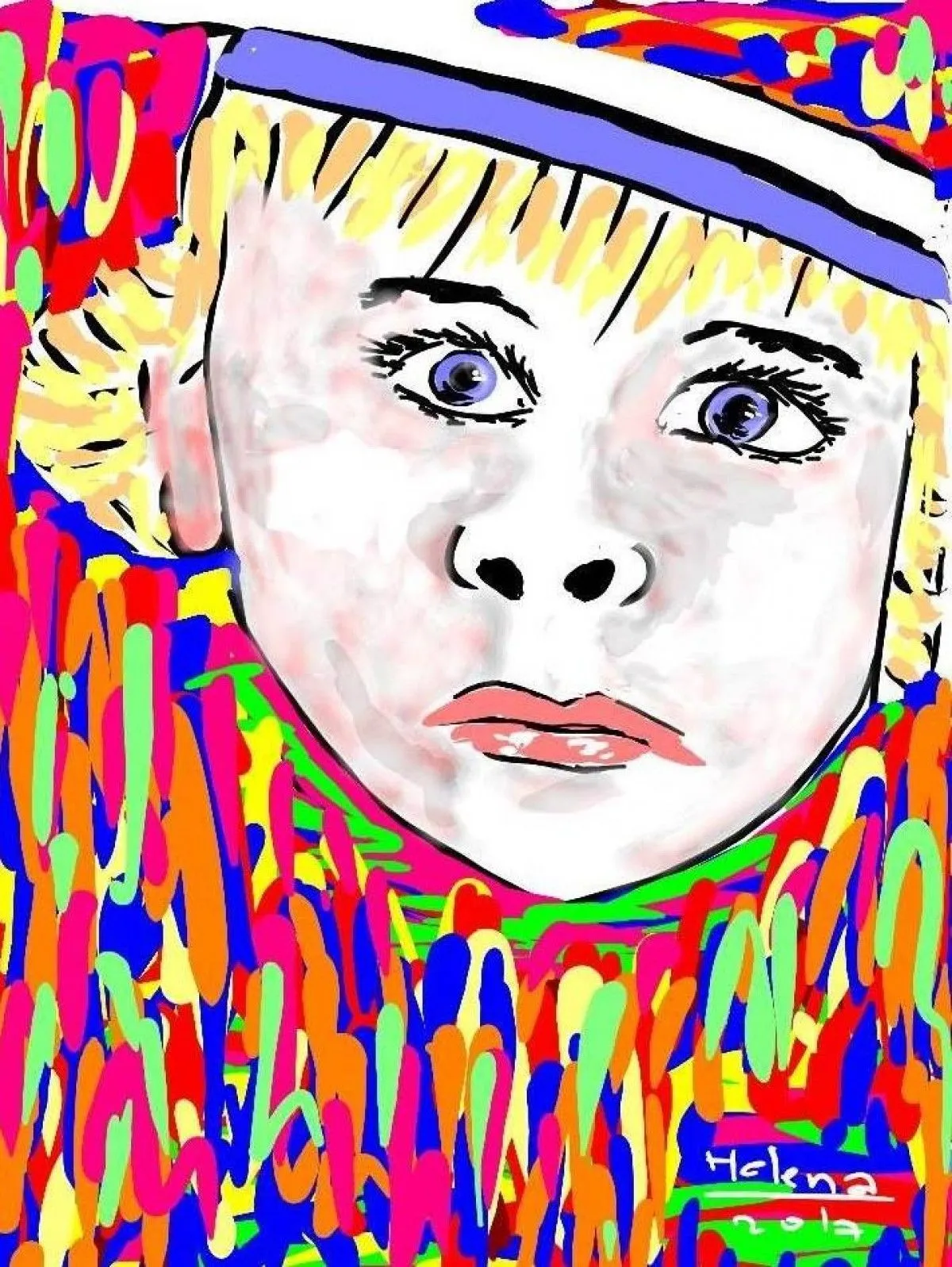 blue eyes, artwork by Maria Santos