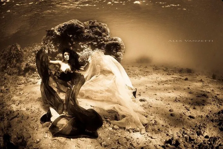 Underwater Queen. Sign Art Canvas 3/25, artwork by Alex Vanzetti