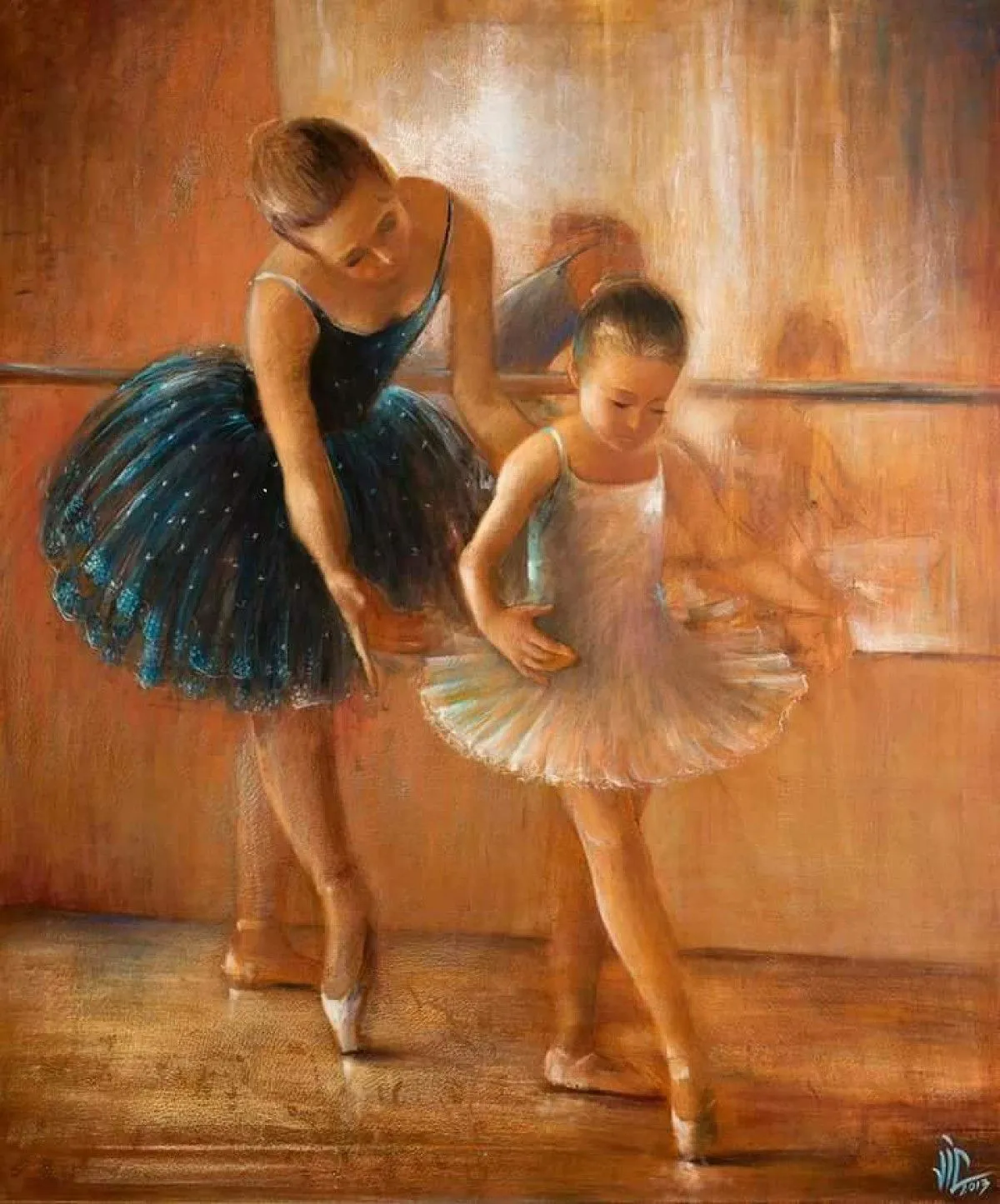 Ballet lesson, artwork by Vali Irina