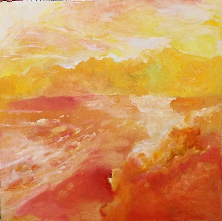 the stratosphere at sunset, artwork by Dragos Botezat