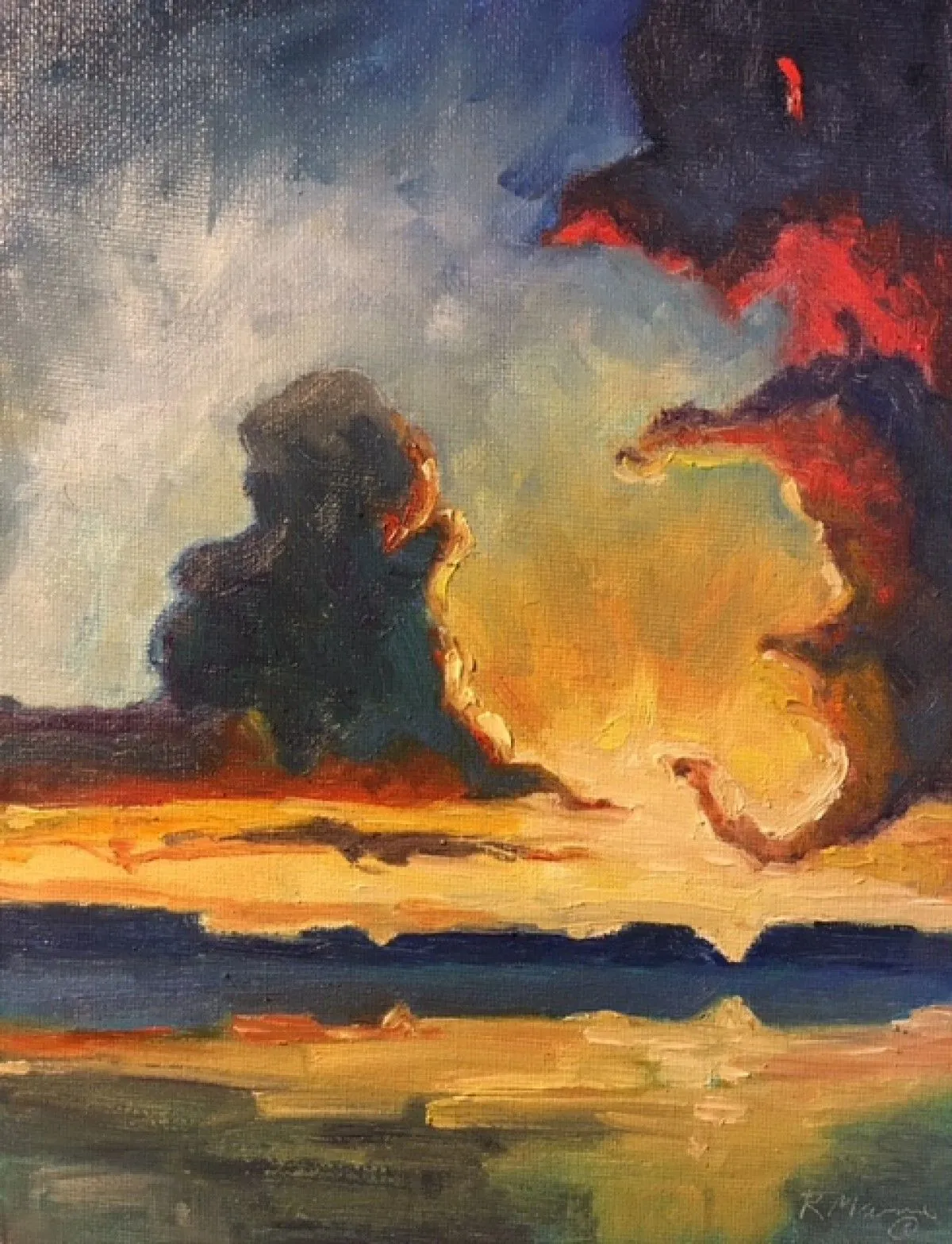 Burst of Red/sold, artwork by Rebecca Manns