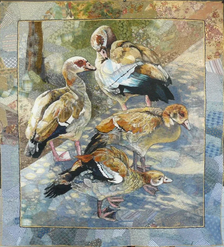 The Egyptian Goose Family, œuvre de Kathryn Harmer Fox