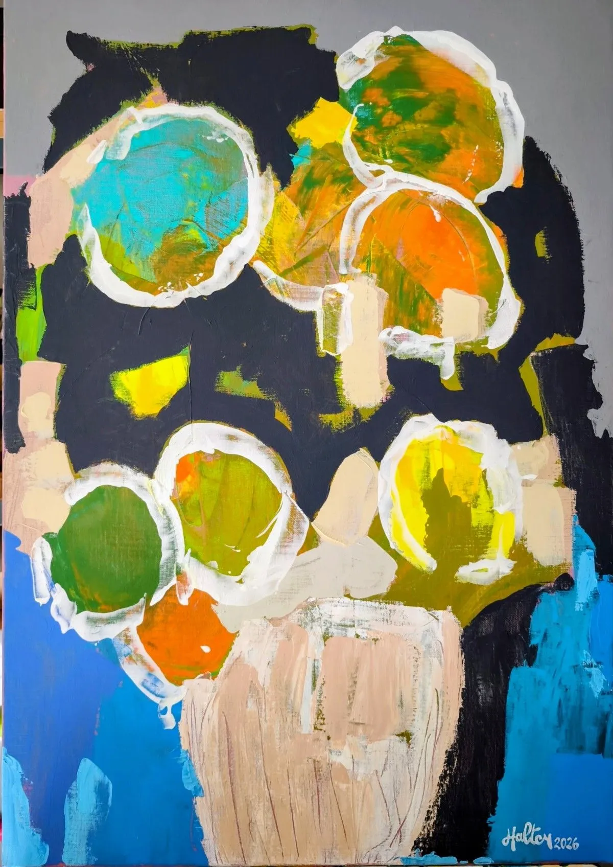 Bouquet de fleurs et vase, œuvre de Alain HALTER