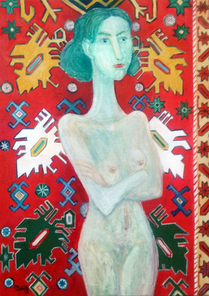 Carpet and girl, artwork by ZAKIR AHMEDOV