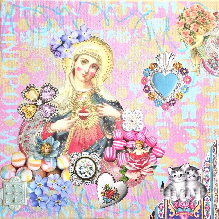 Mary and Kittens, œuvre de Lorette C Luzajic
