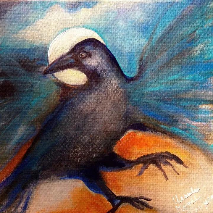 Full Moon Crow, œuvre de Ursula Lampron
