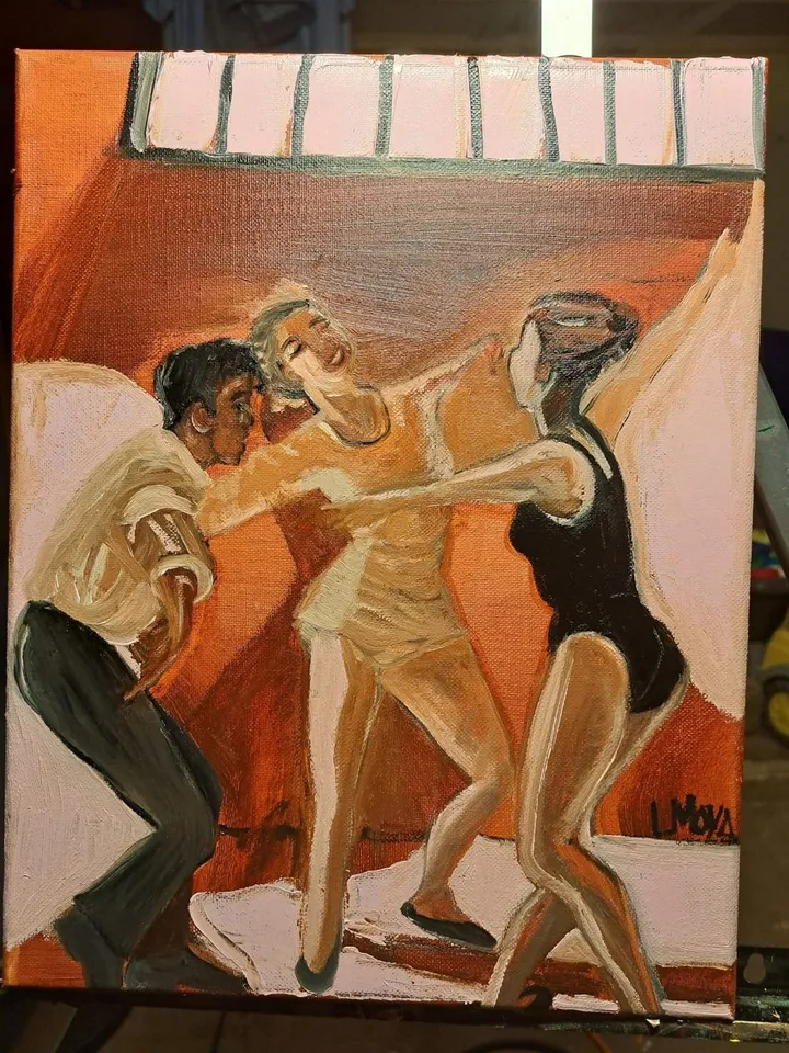 Dancers from an old picture, artwork by Ligia Moya