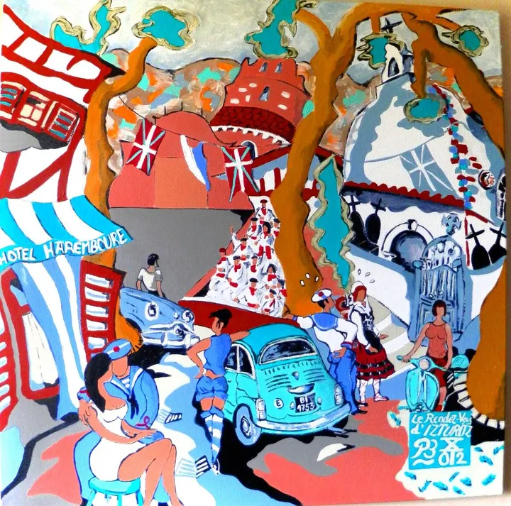"Meeting in Izturitz", artwork by Patrick Bergès