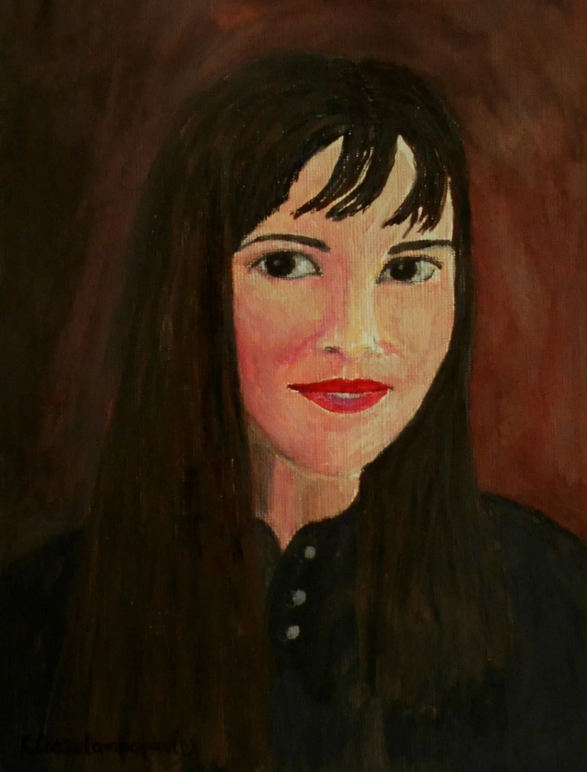 Young woman smiling, œuvre de Konstantinos Charalampopoulos