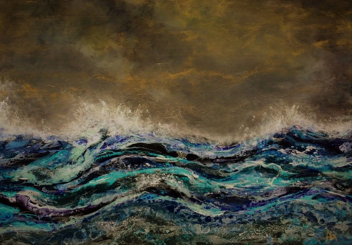 stormy sea, artwork by alexandra simanndani