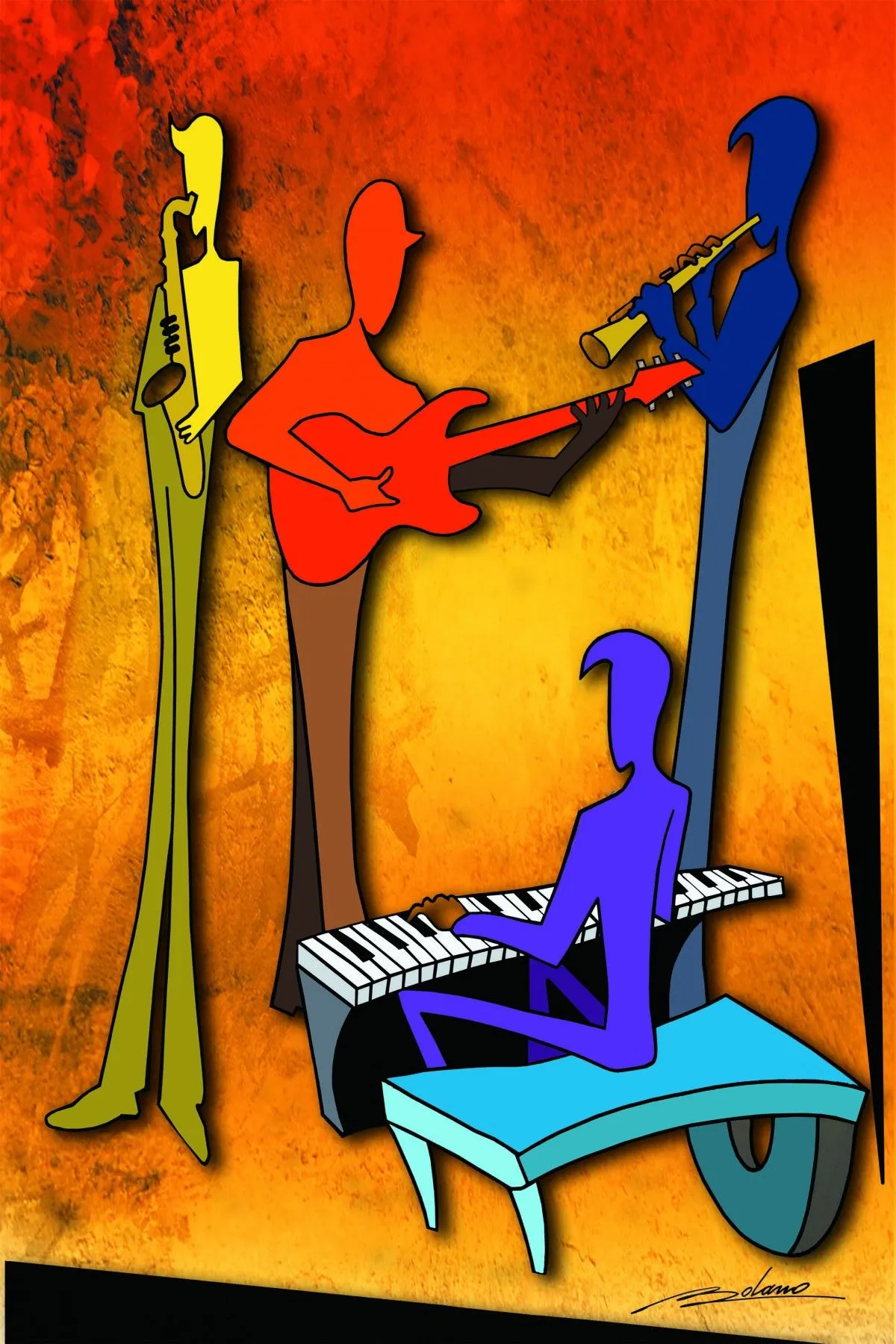 Musicos 1, artwork by Hugo Bolano
