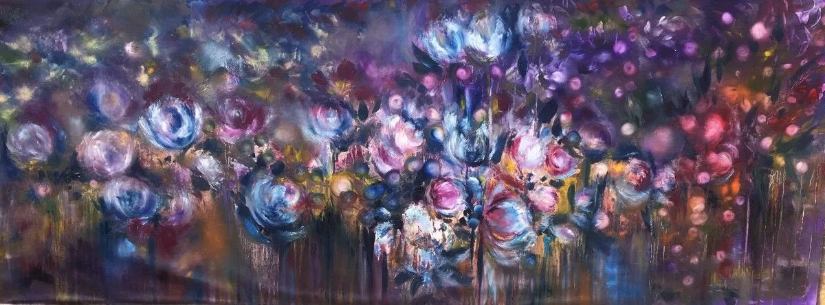 Night Peonies, artwork by Khrystyna Kozyuk