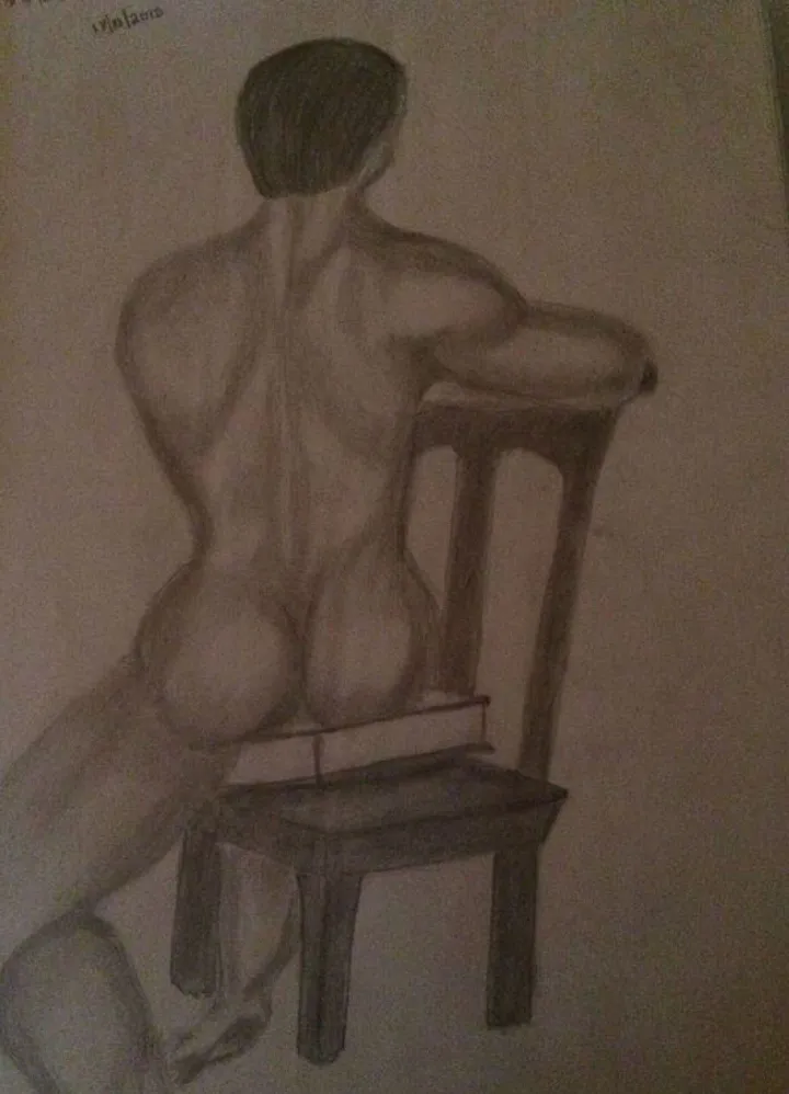 Man on a chair, œuvre de Elsie Brummer