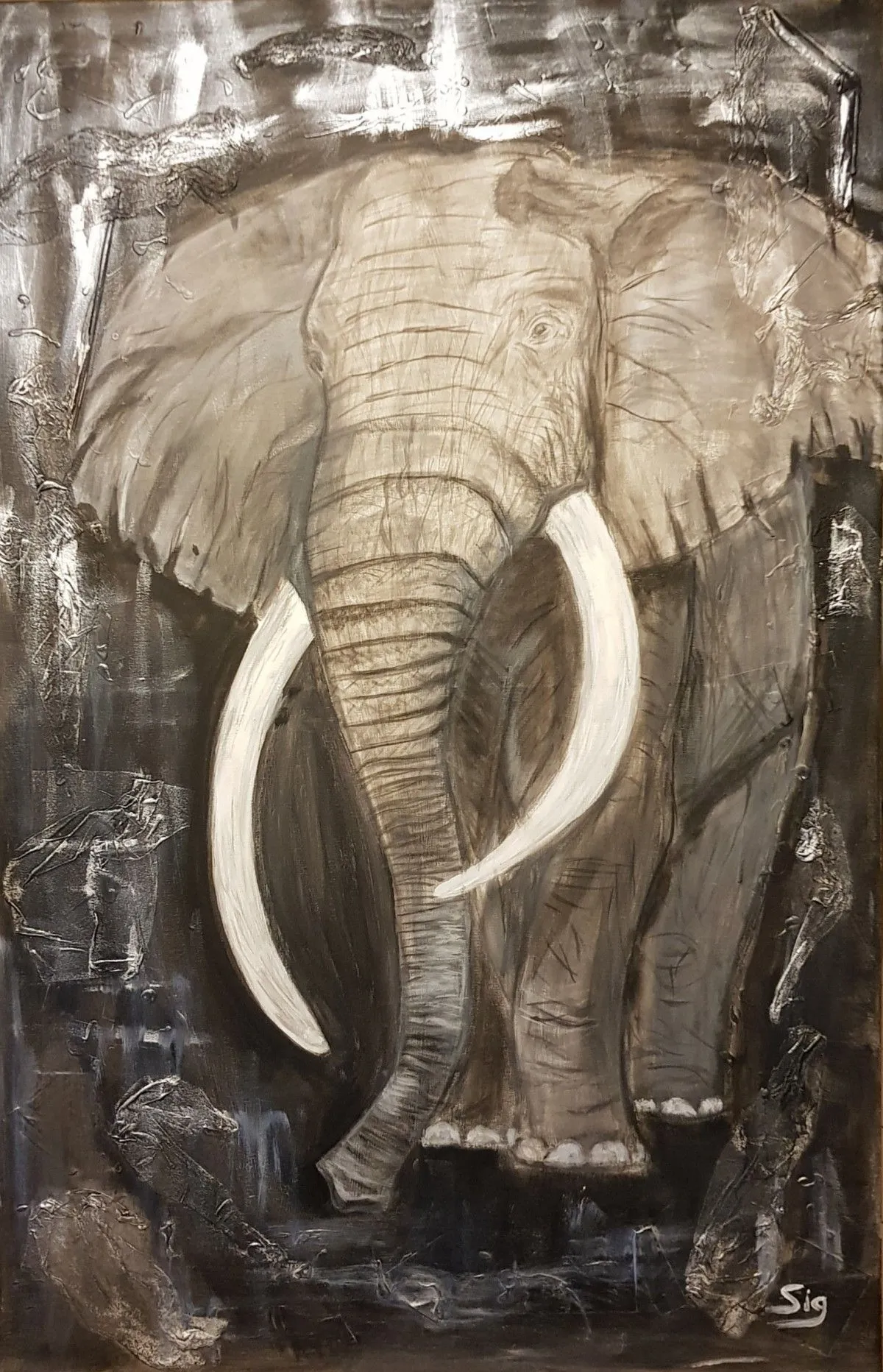 Éléphant, œuvre de Pascal Sig