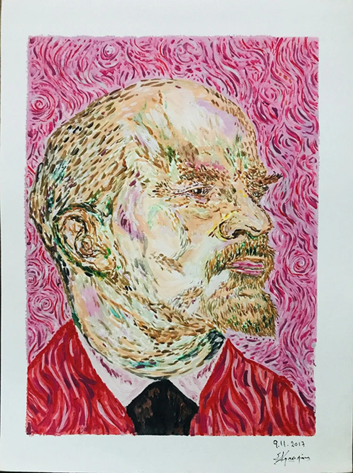 Lenin_portrait Portrait, artwork by Stelios karastamatis