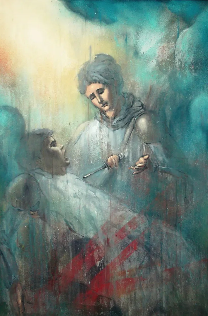 Double Edged Blade, œuvre de George Sinotwo Fanaras