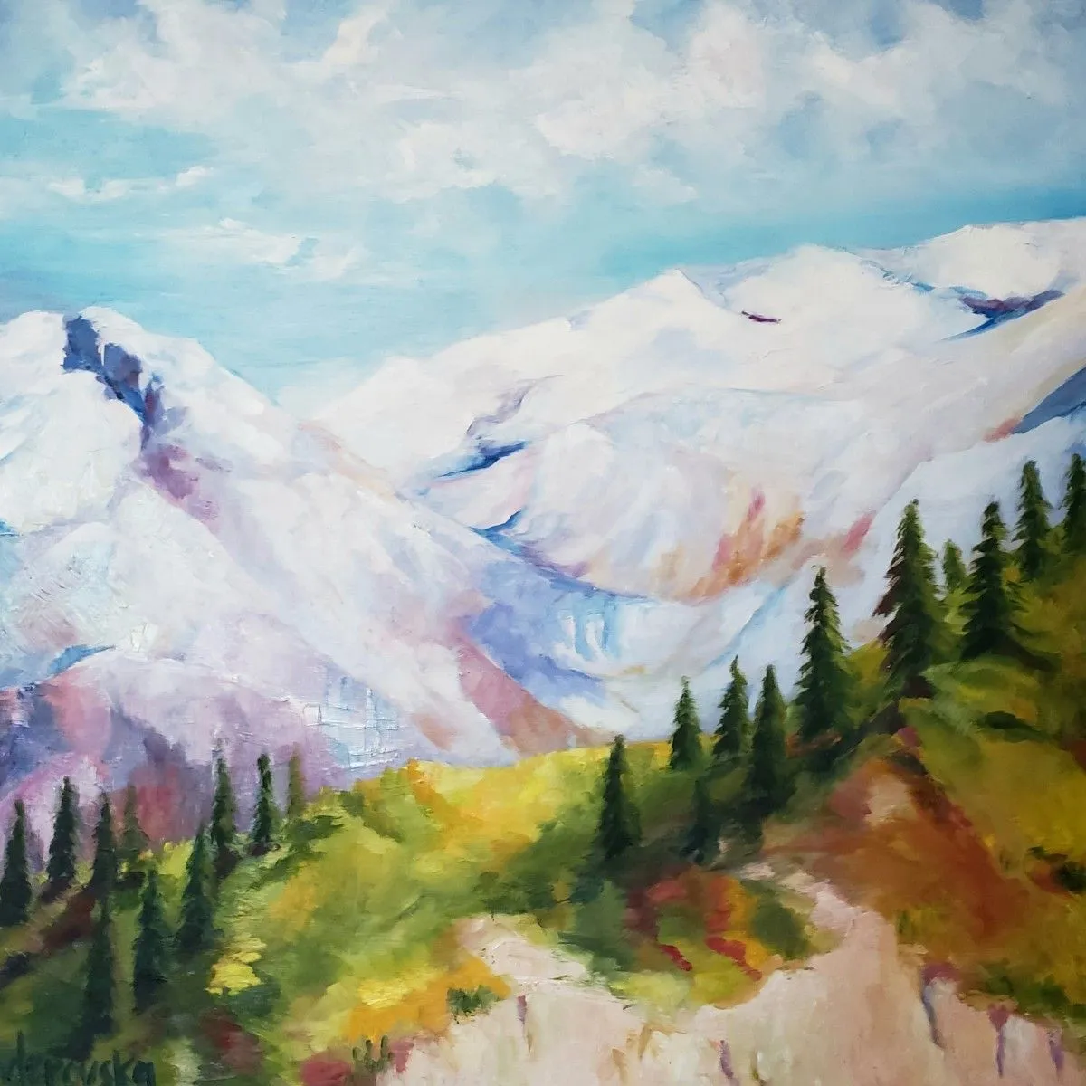 Winter mountains, artwork by iryna Benderovska