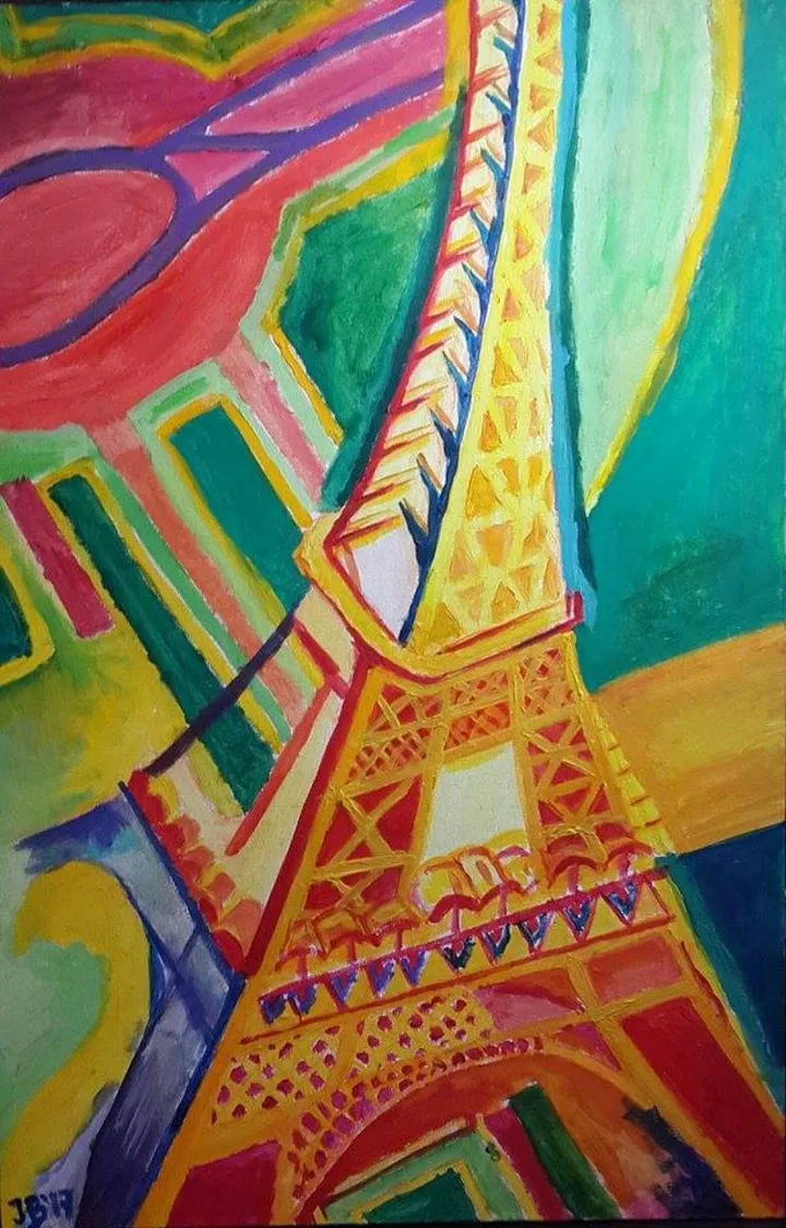 Homenaje a Delaunay (Torre Eiffel), œuvre de Aziel Barrientos