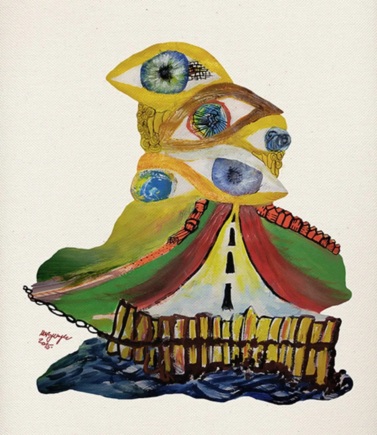 On top of the eyes, under the stream of tears, œuvre de Marija Miljkovic