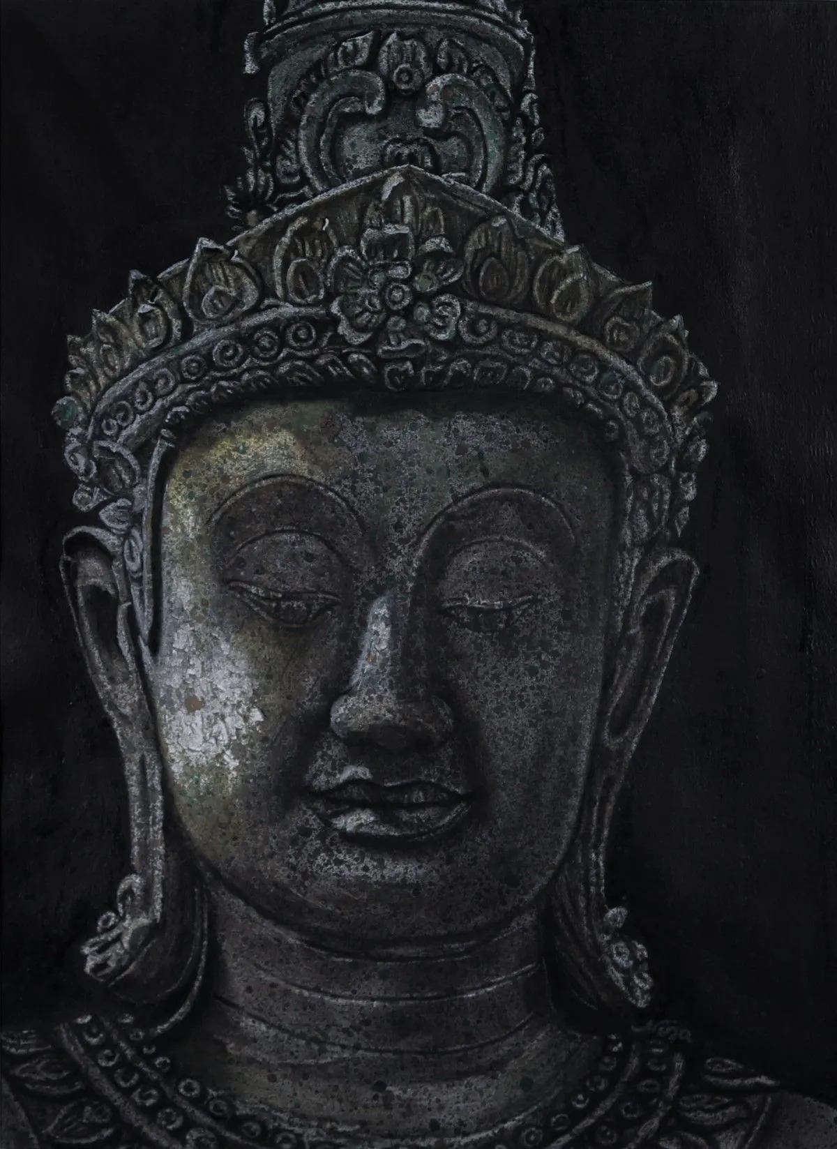 Bouddha antique, œuvre de Nina (Nadine Pillet)