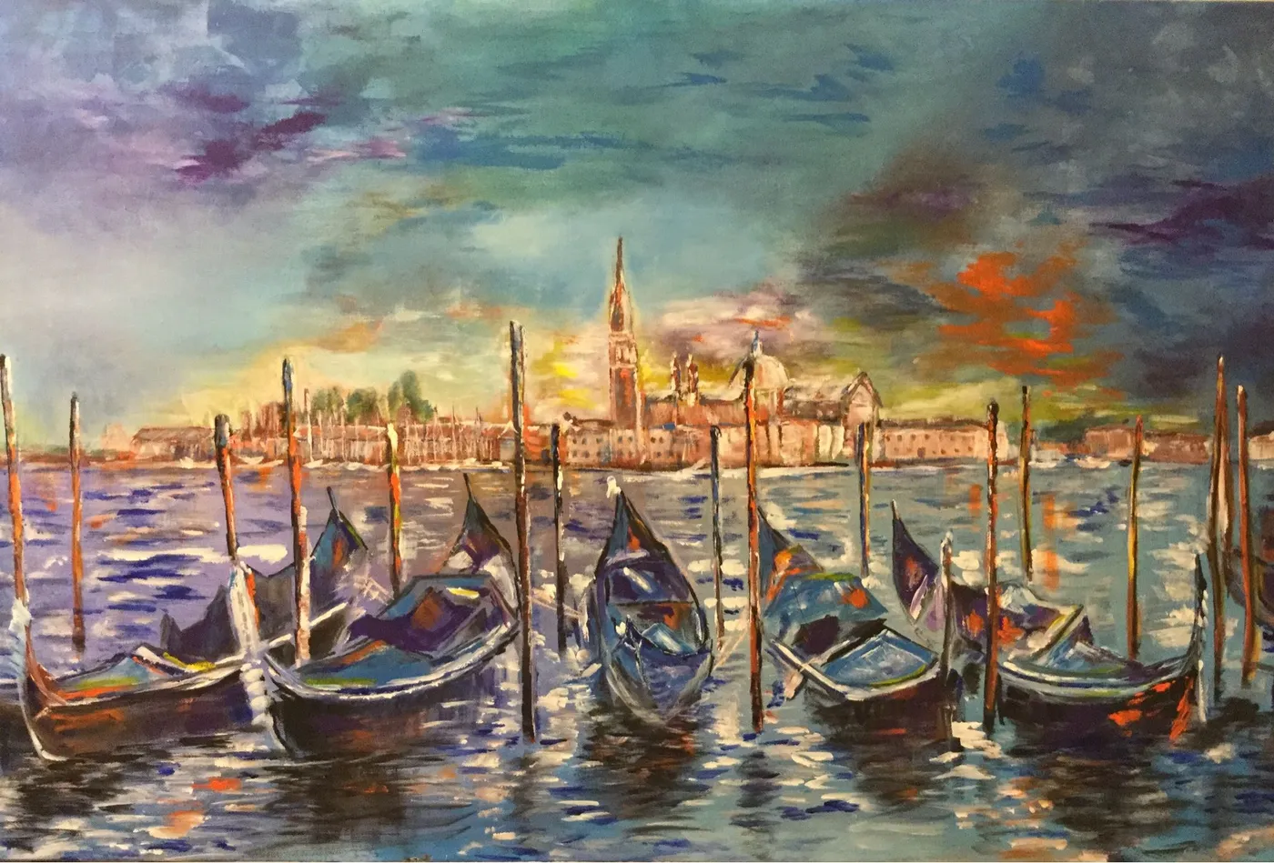 Sunset in Venice, artwork by Colette Acra