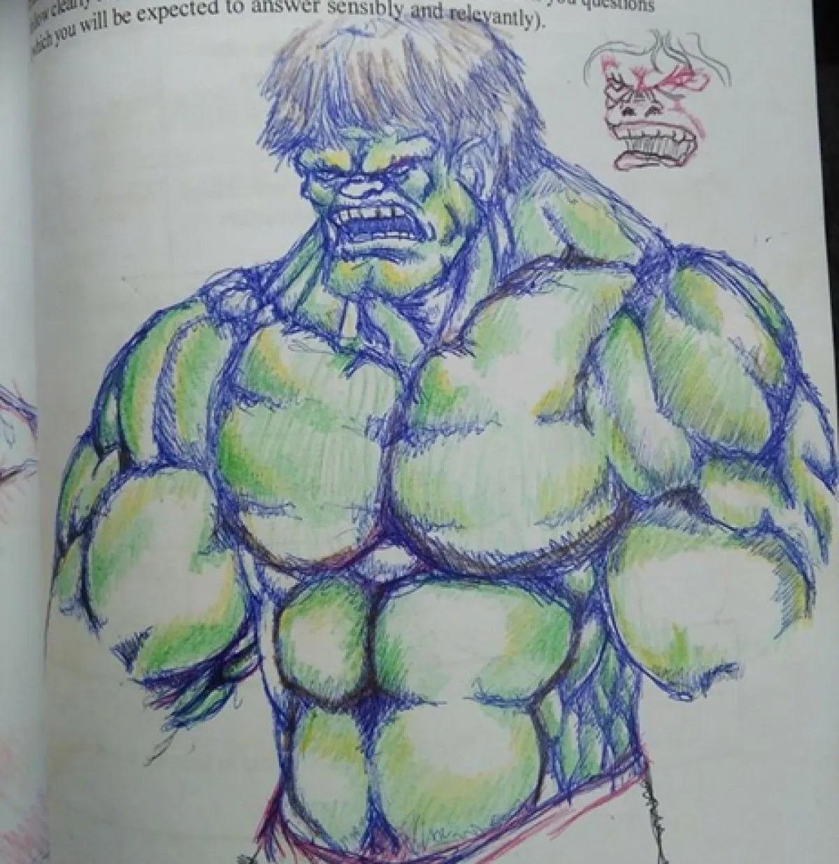 hulk sketch, artwork by Sikalamu Pangi