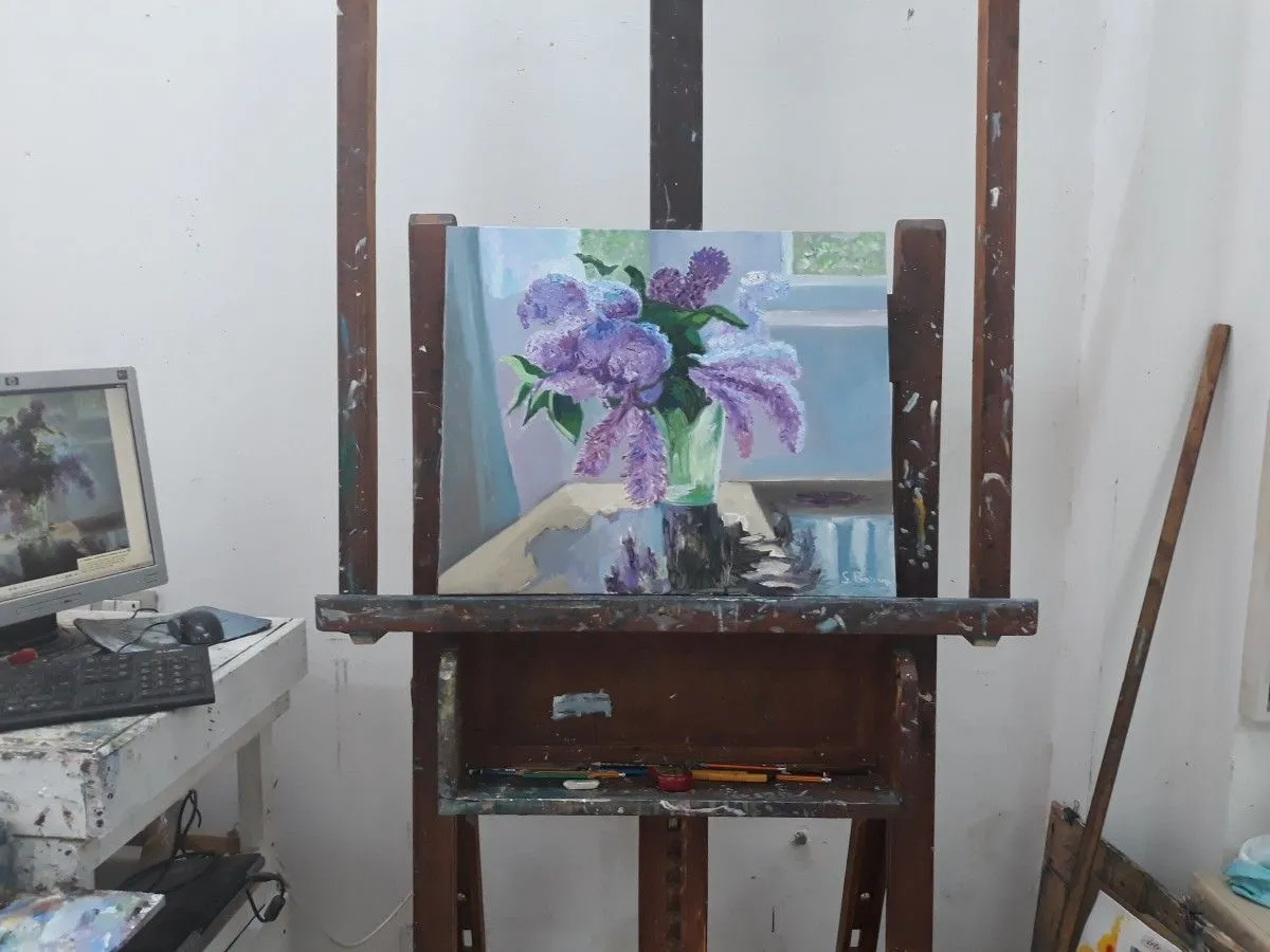 the purple flower, œuvre de art chaser