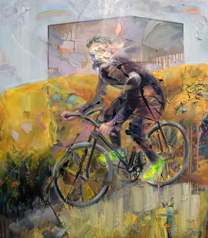 Nietzsche à vélo, artwork by Mathieu Laca
