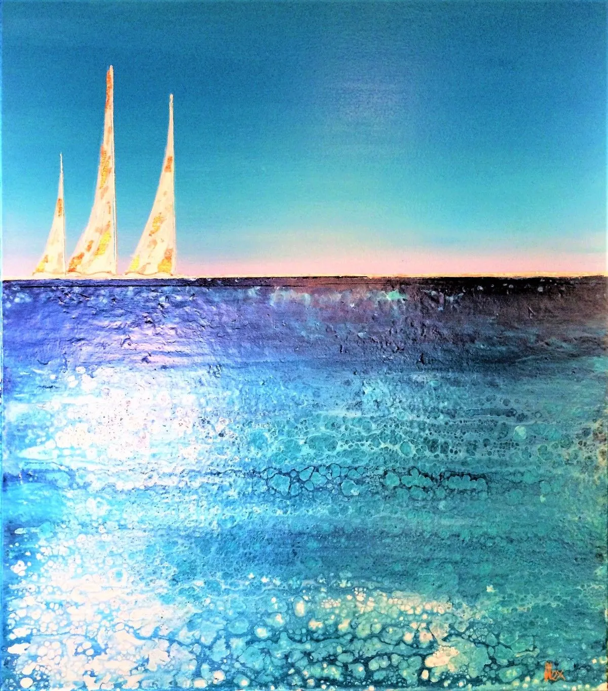 lazy sunday sailing, artwork by alexandra simanndani