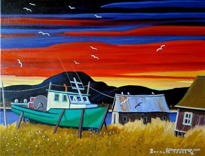 Le bateau vert, artwork by Bernard Proulx