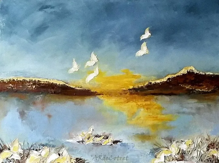Les oies de la baie, œuvre de Anne René de Cotret