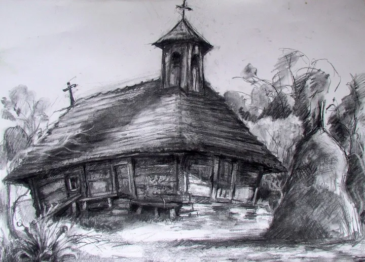 The old church, œuvre de Lucia Mihaela David
