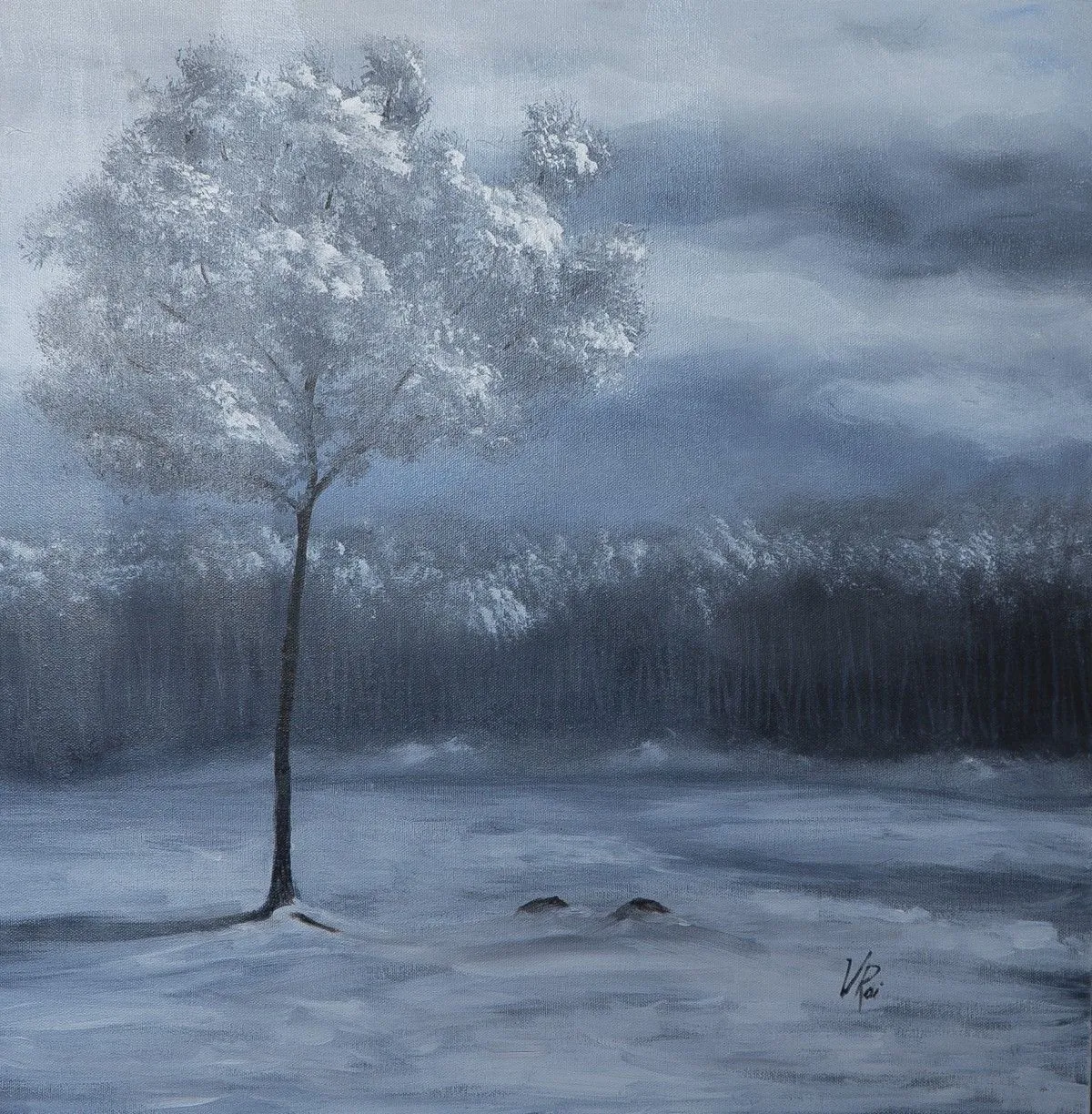 Winter Tree, artwork by Venu Rai