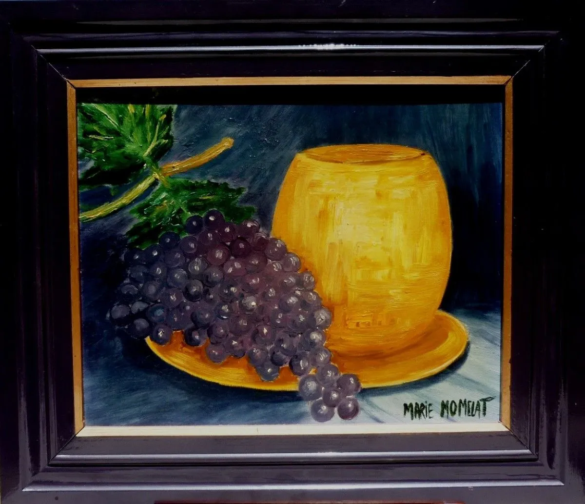 LAMPE ET RAISIN, œuvre de marie momelat