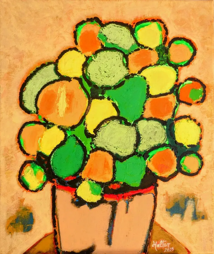 Plante à monnaie de Chine, pastels, œuvre de Alain HALTER