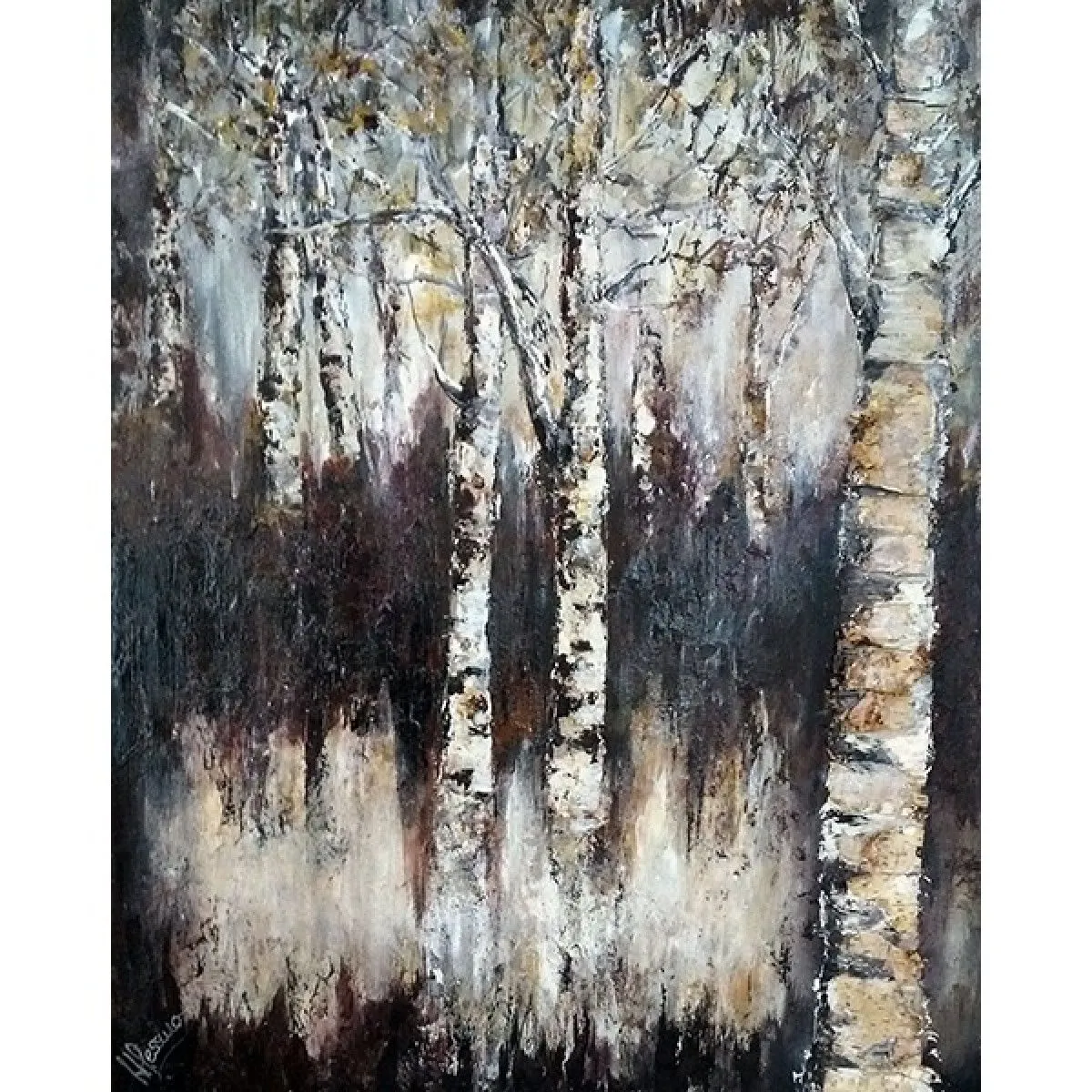 les bouleaux, œuvre de HELENE DESSUREAULT