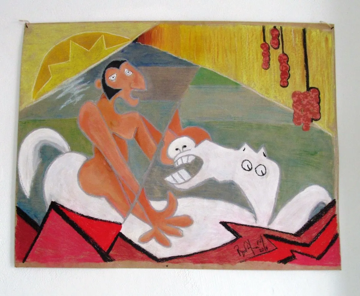 In the gulch at the rising sun, artwork by Renzo Herrera