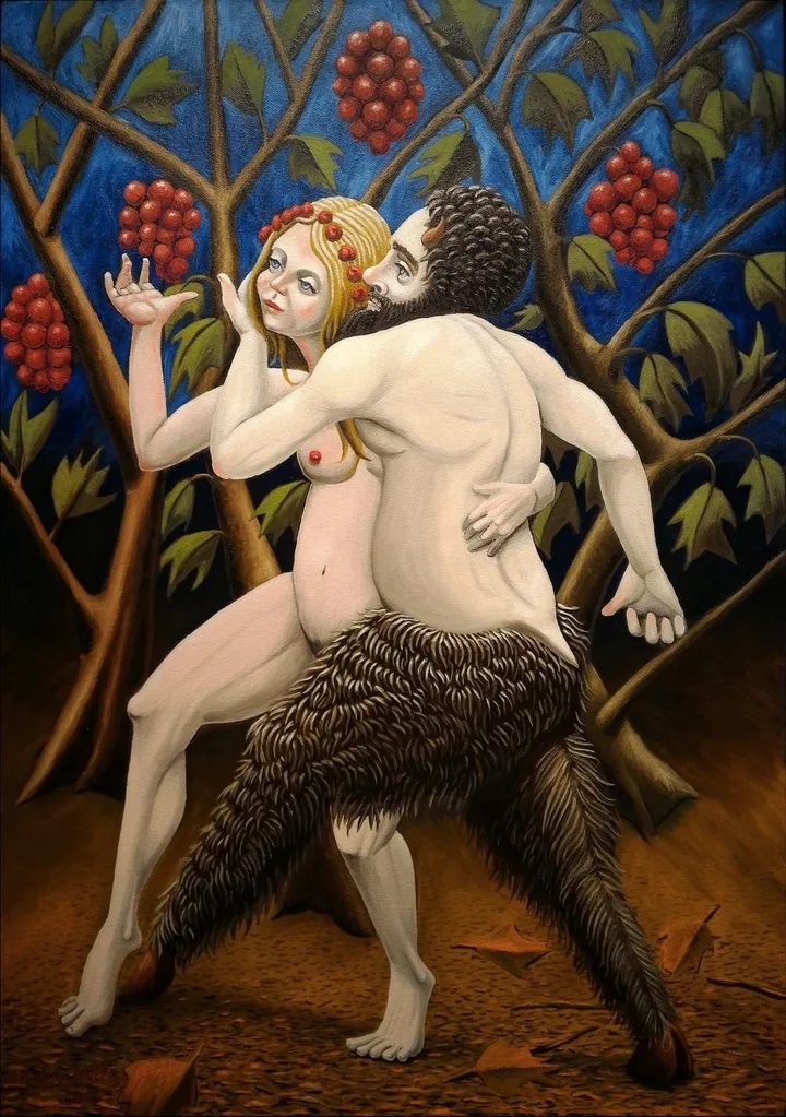 Satyr and Nymph, artwork by Joao Werner