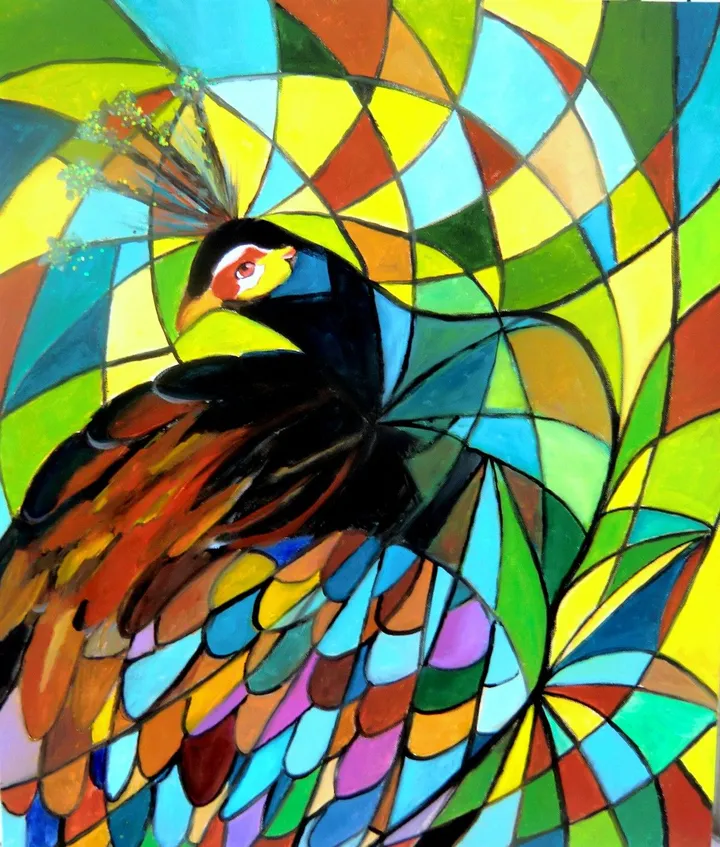 Peacock 3, œuvre de Isaura XAvier Campos