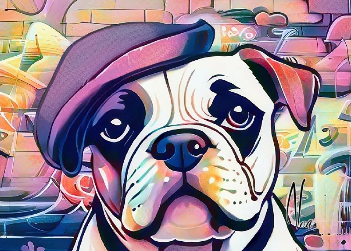 Benji le chien avec un chapeau, artwork by Mélanie FUGER