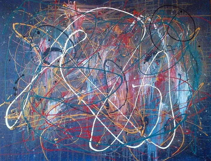 Graffiti in Blue, œuvre de Monique J Dufour