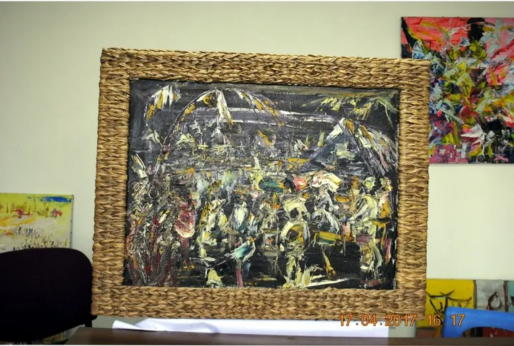 near the nignt market, artwork by Akpan Usoroh