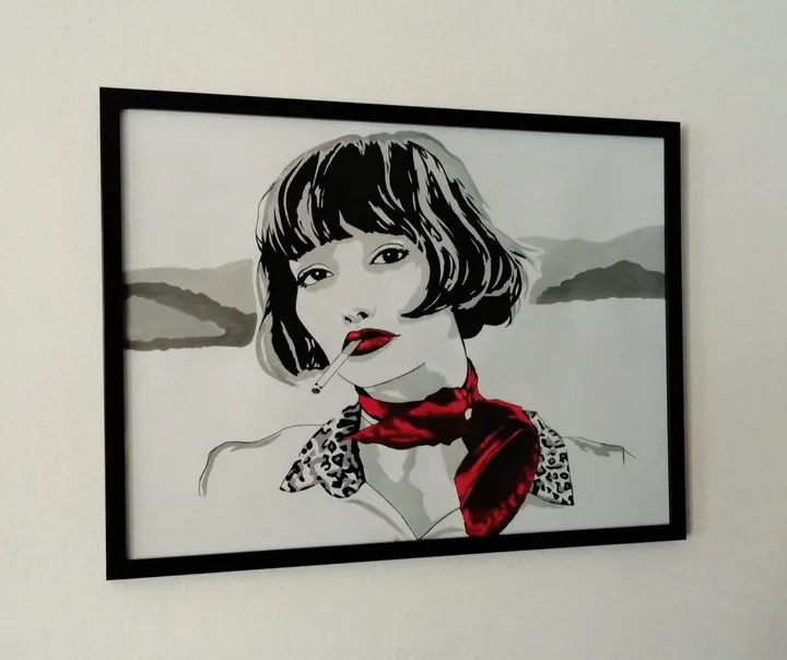 Red Scarf, artwork by Milica Pani?