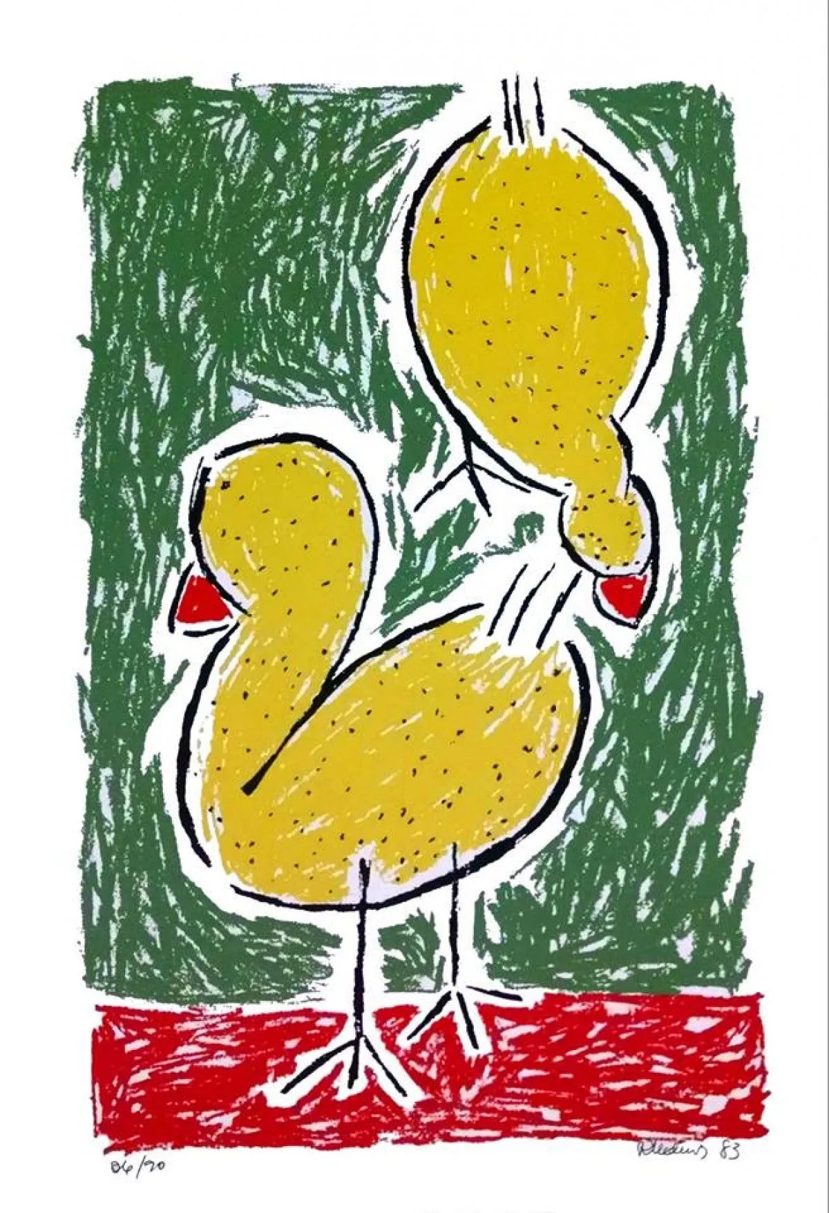 CHICKENS near the Wild Heart, artwork by Rozélia Medeiros
