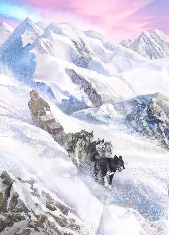 In the mountains, artwork by Vitaly Dudarenko