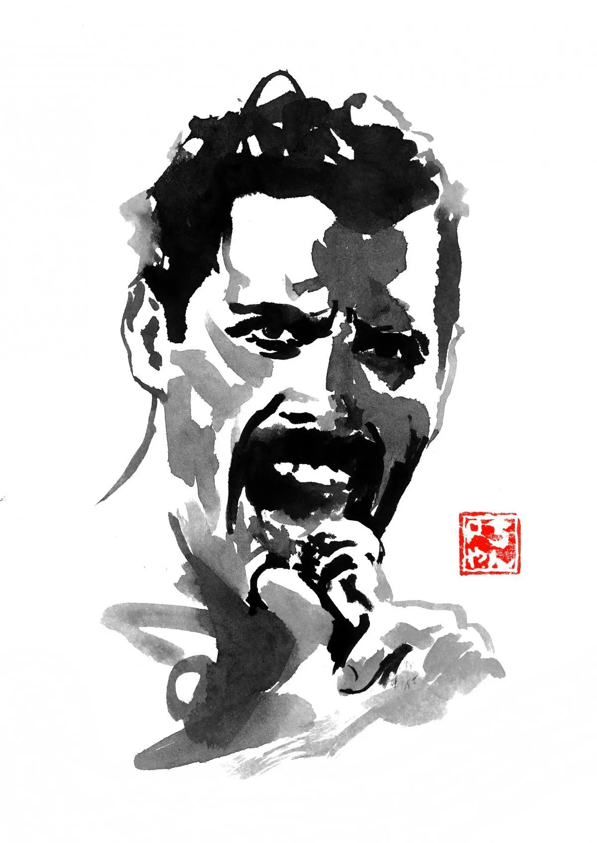 freddie mercury, artwork by pechane sumi-e